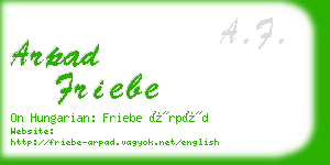 arpad friebe business card